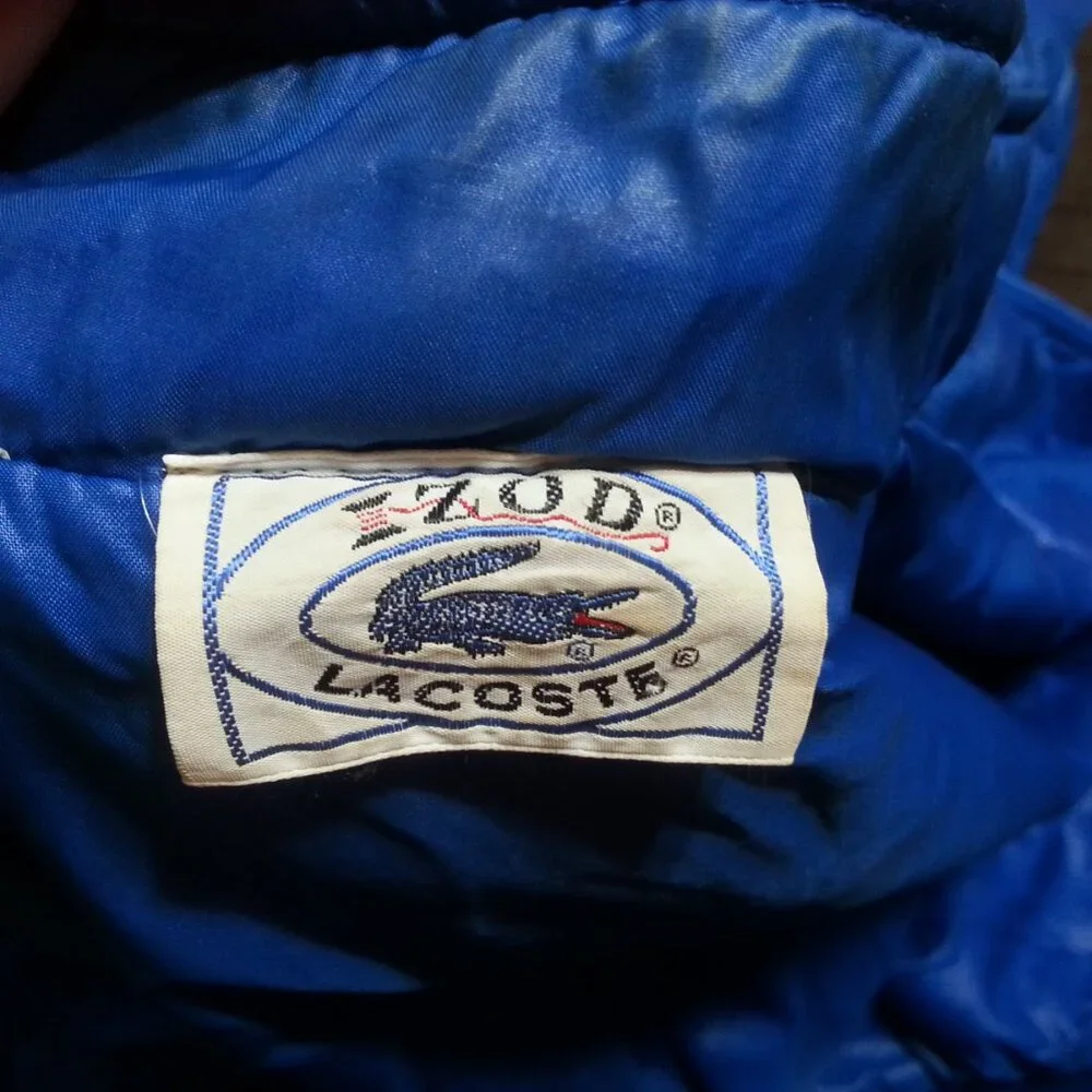 Vintage Izod Lacoste Jacket Puffer Bomber Hooded  Men's Large Winter 80's 70's - Picture 13 of 16
